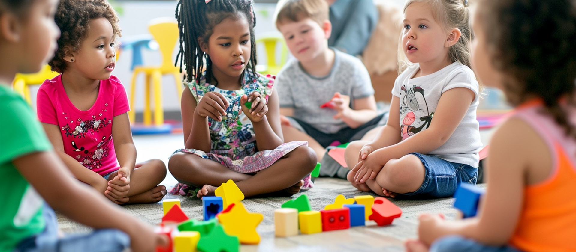 Children playing and learning